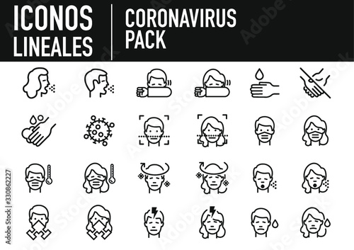 iconos lineales coronavirus