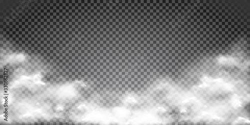 Smoke isolated on transparent background. Vector  fog, vapor