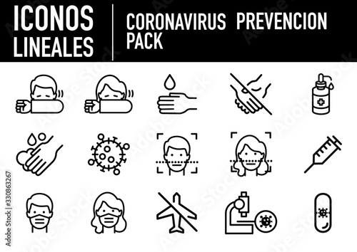 iconos prevencion corona virus