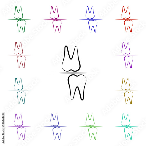 Bruxism, bite block multi color style icon. Simple thin line, outline vector of dentist icons for ui and ux, website or mobile application