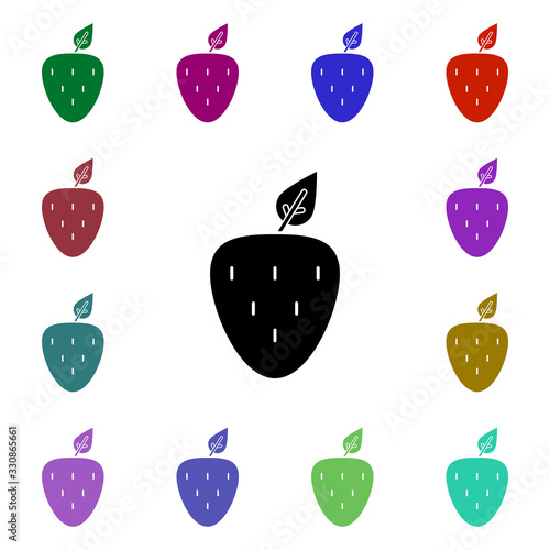 Food, organic, strawberry multi color style icon. Simple glyph, flat vector of ecology icons for ui and ux, website or mobile application