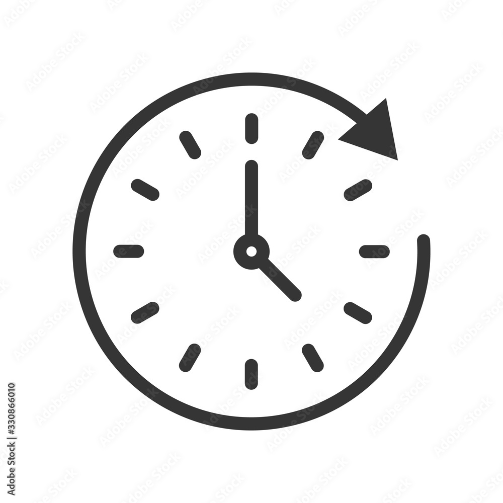 Clockwise rotation vector icon. Passage of time. Clockwise rotation vector icon. Passage of time.