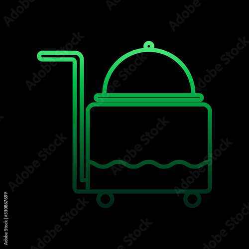 A cart with a tray nolan icon. Simple thin line, outline vector of hotel icons for ui and ux, website or mobile application