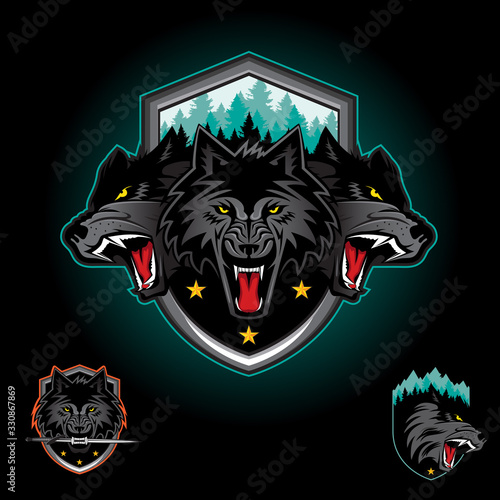 Wallpaper Mural Wolf pack emblem logo
