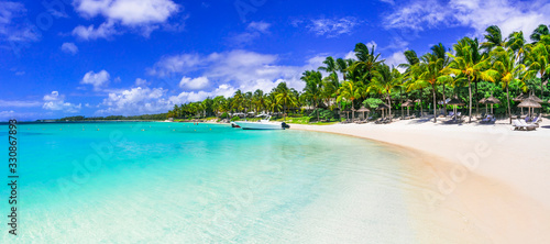 Fototapeta Naklejka Na Ścianę i Meble -  best tropical destination - beautiful Mauritius island, Bell Mare beach