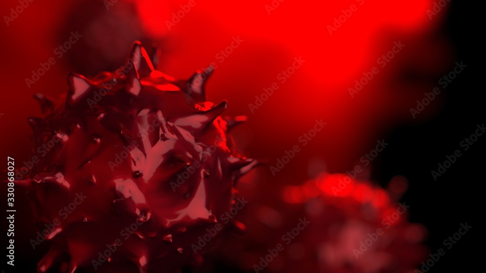 Virus, flu, view of a virus under a microscope, infectious disease. 3D illustration. 3D high quality rendering. 3D CG. Virus, flu, view of a virus under a microscope, infectious disease. 3D illustration. 3D high quality rendering. 3D CG.