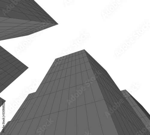 Concept architecture buildings, city 3d illustration