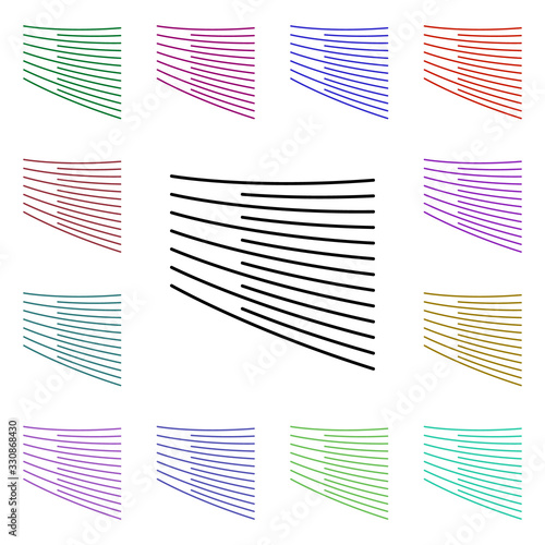 Trapezius, organ multi color style icon. Simple thin line, outline vector of human organ icons for ui and ux, website or mobile application
