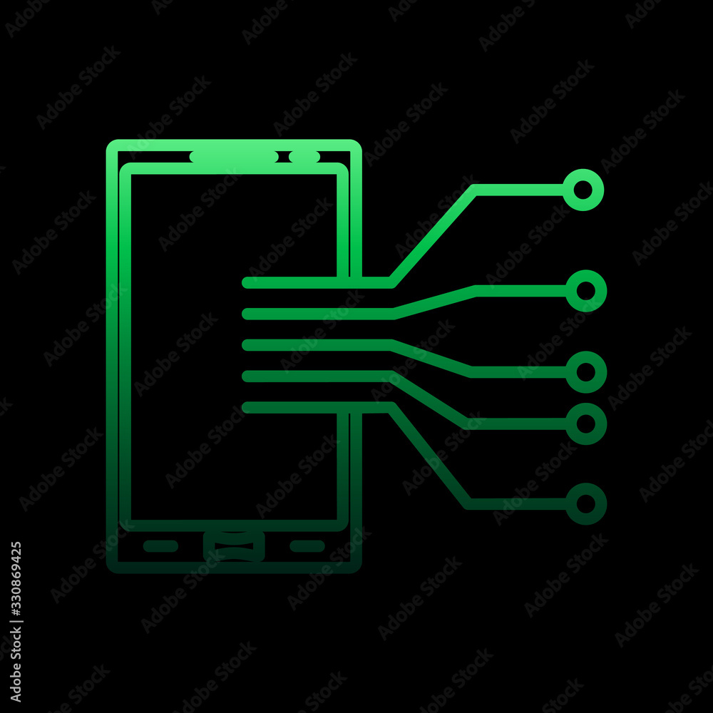 Digital phone nolan icon. Simple thin line, outline vector of intelligence icons for ui and ux, website or mobile application Digital phone nolan icon. Simple thin line, outline vector of intelligence icons for ui and ux, website or mobile application
