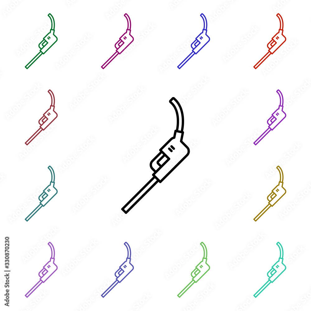 Gas multi color style icon. Simple thin line, outline vector of motor sports icons for ui and ux, website or mobile application Gas multi color style icon. Simple thin line, outline vector of motor sports icons for ui and ux, website or mobile application