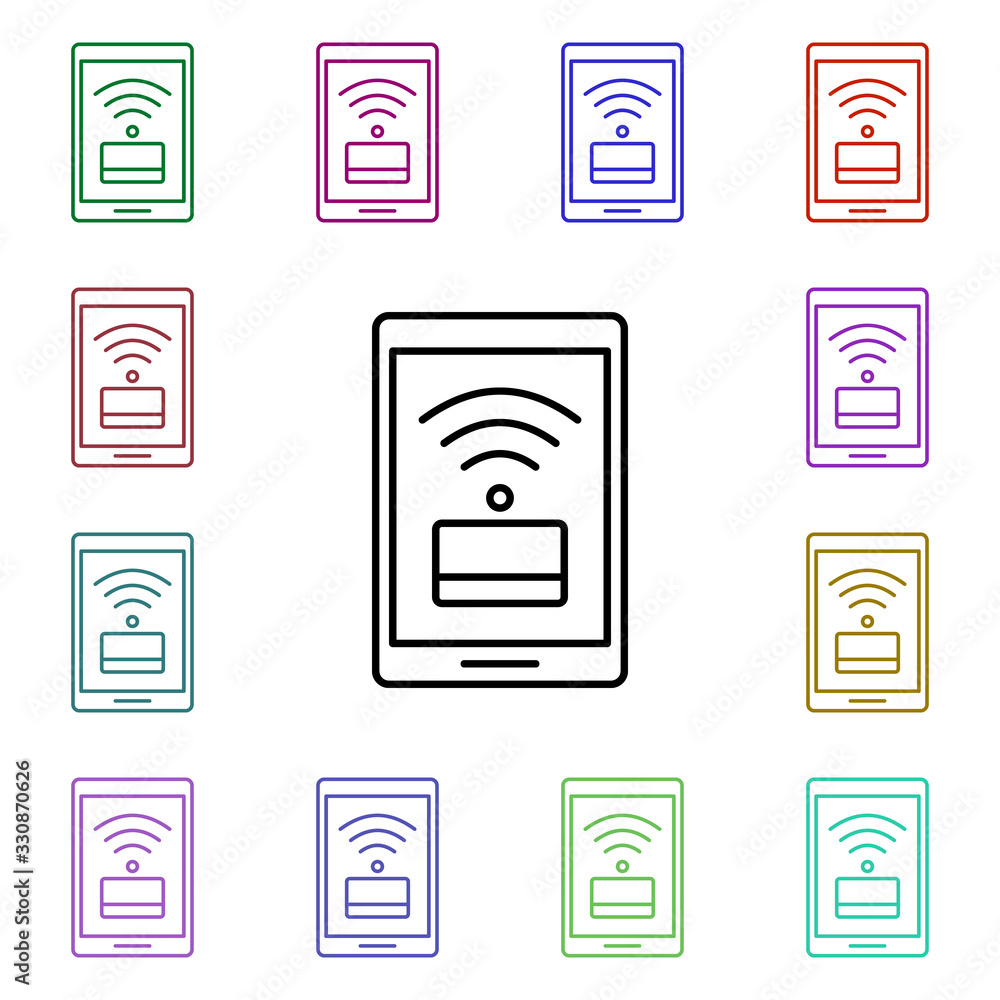 noncontact multi color style icon. Simple thin line, outline vector of online shopping icons for ui and ux, website or mobile application noncontact multi color style icon. Simple thin line, outline vector of online shopping icons for ui and ux, website or mobile application