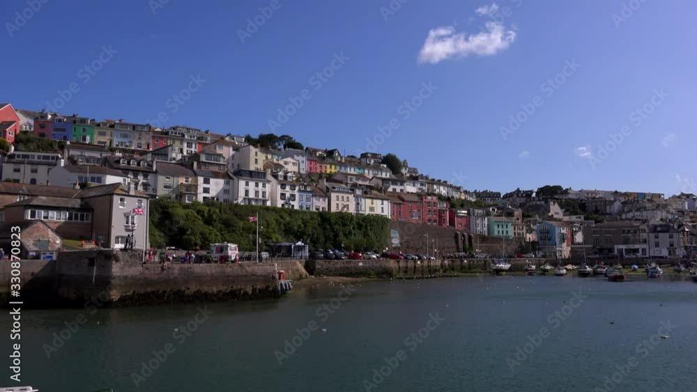 Brixham harbour in Cornwall England quaint seaside village UK 4K Brixham harbour in Cornwall England quaint seaside village UK 4K