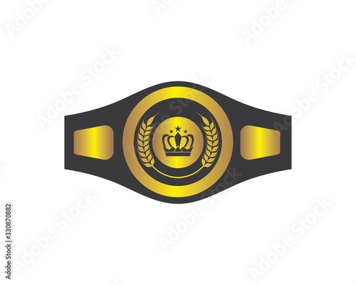 boxing belt champion logo icon vector