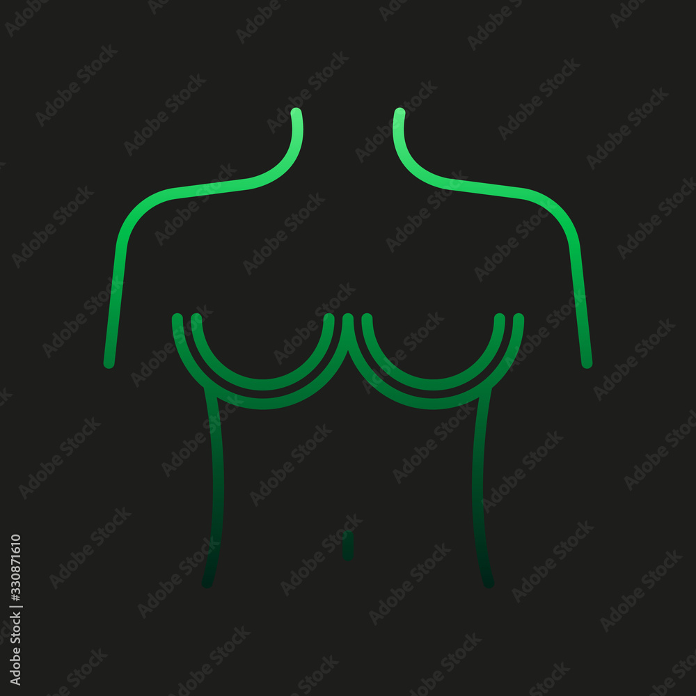 Obraz premium Breast, plastic surgery nolan icon. Simple thin line, outline vector of plastic surgery icons for ui and ux, website or mobile application