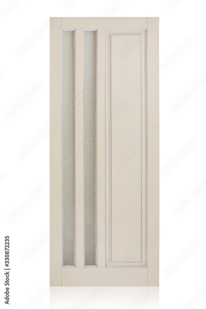 Wooden door isolated on white background. Plastic door Wooden door isolated on white background. Plastic door