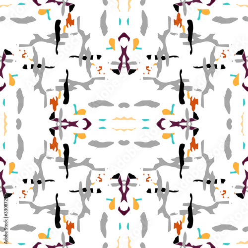 Ikat, Tie Dye. Batik, Hand Drawn Seamless 