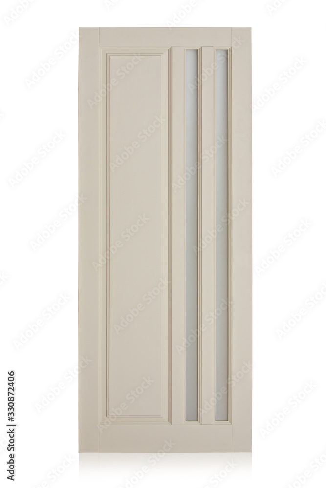 Wooden door isolated on white background. Plastic door Wooden door isolated on white background. Plastic door