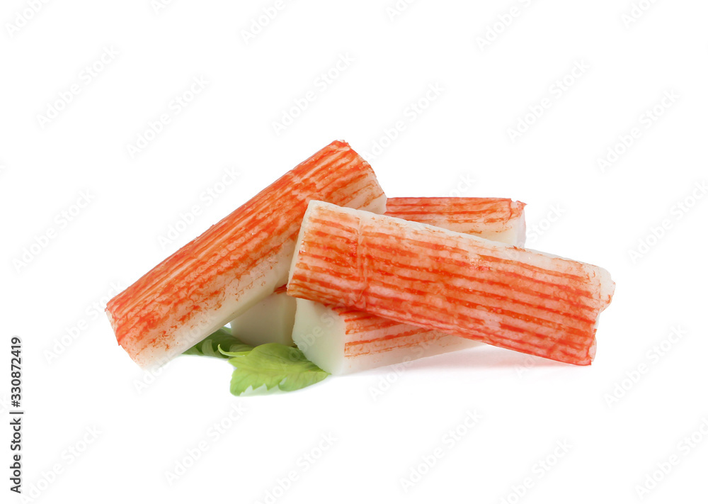 crab sticks group isolated on white background crab sticks group isolated on white background