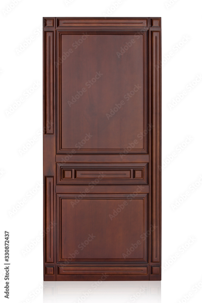 Wooden door isolated on white background. Plastic door Wooden door isolated on white background. Plastic door