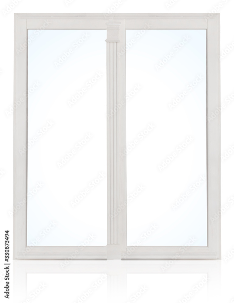 Plastic (wooden) window isolated on white background. Plastic (wooden) window isolated on white background.