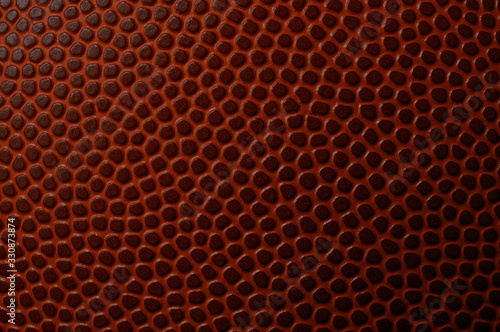 Macro of Leather On Basketball