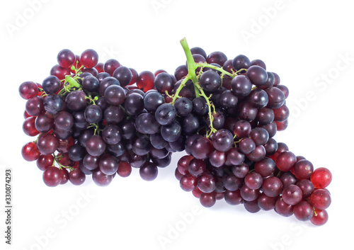 red grapes isolated on white