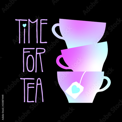 Time for Tea graphic for logo or party invitation