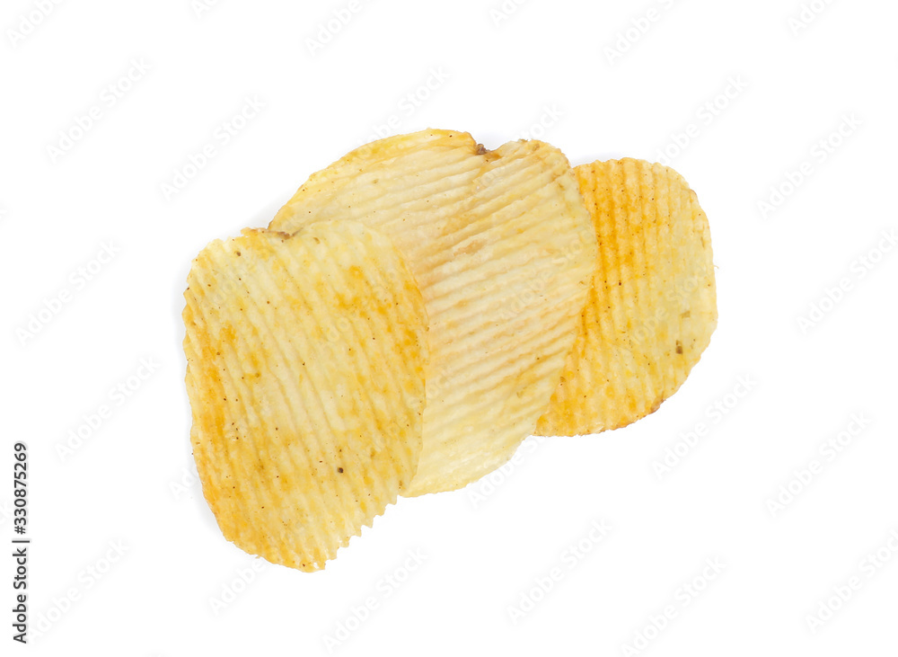 Potato chips isolated on white Potato chips isolated on white