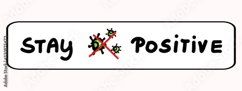 Support each other corona virus covid 19 stickman infographic. Considerate community help socia med clipart. World wide viral pandemic message. Be kind, dont touch stay positive poster banner