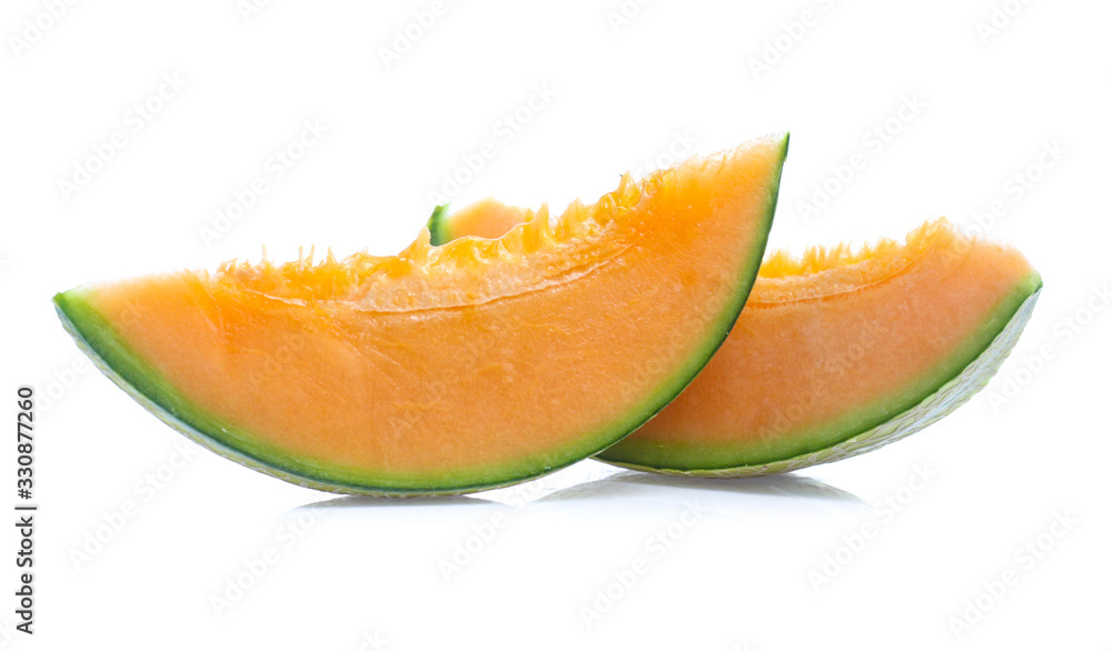 Orange cantaloupe melon isolated on white Orange cantaloupe melon isolated on white