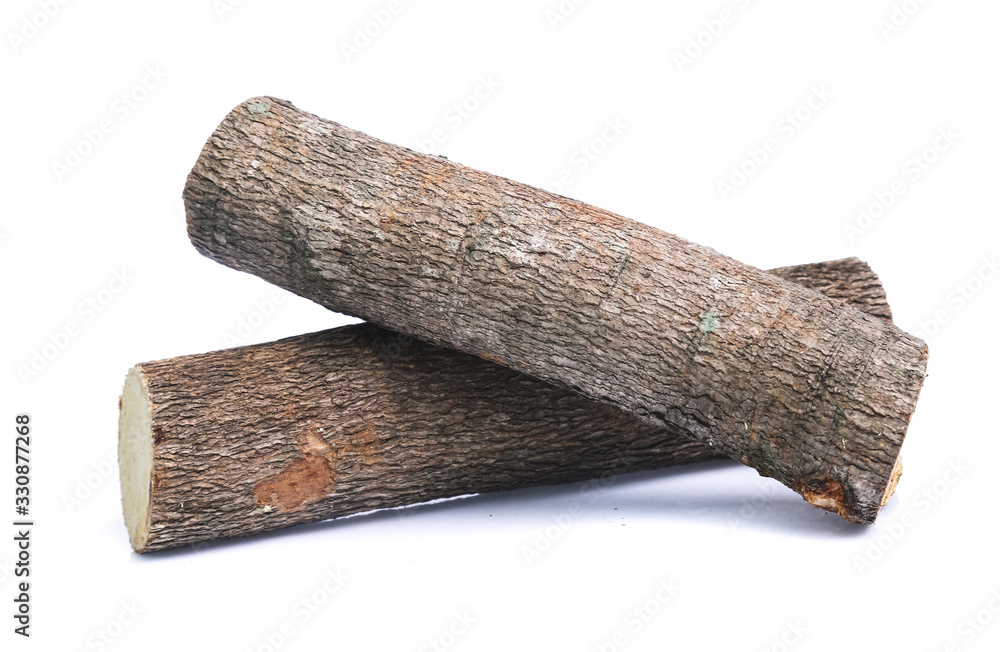Fototapeta premium Pile of firewood Log wood isolated on a white background