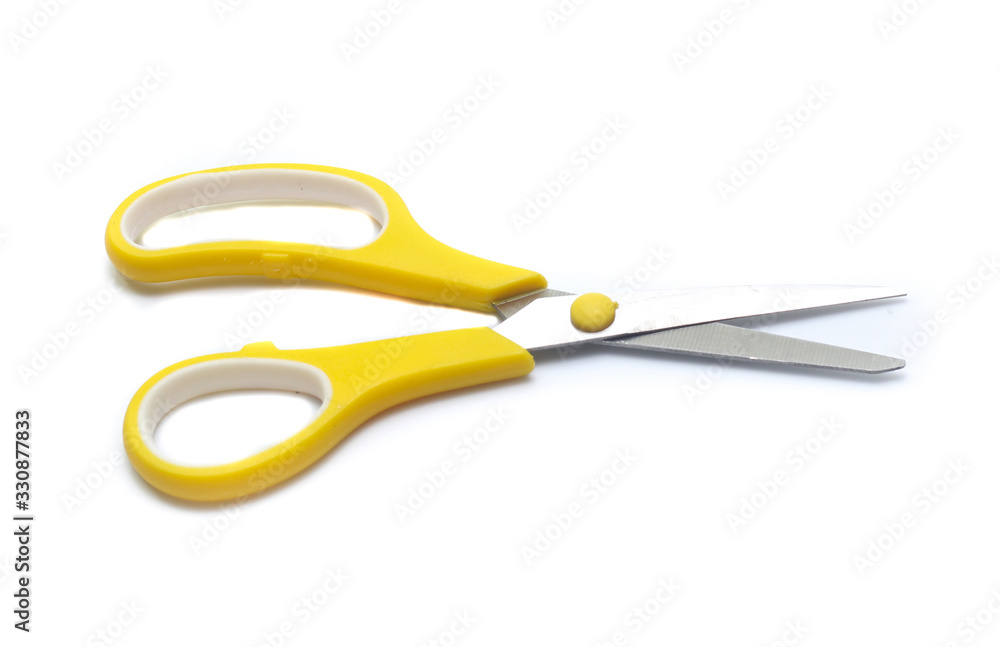 yellow scissors isolated on White Background yellow scissors isolated on White Background