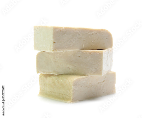 Tofu isolated on white background