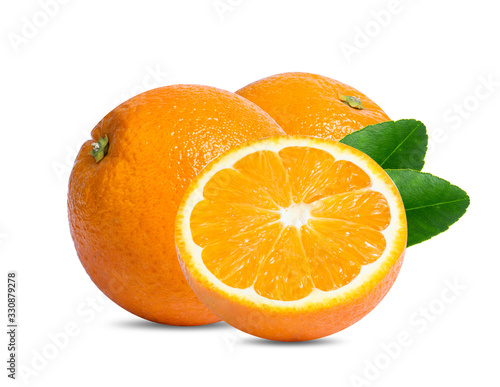 Orange fruit. Orang slice isolate on white background