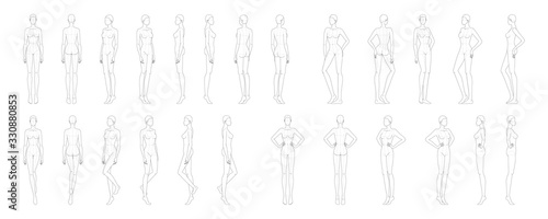 Fashion template of 25 women. 