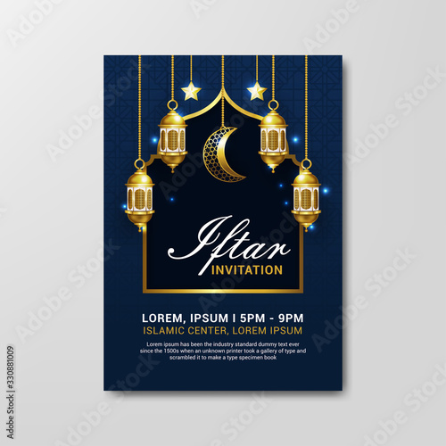 iftar invitation flyer modern design vector illustration