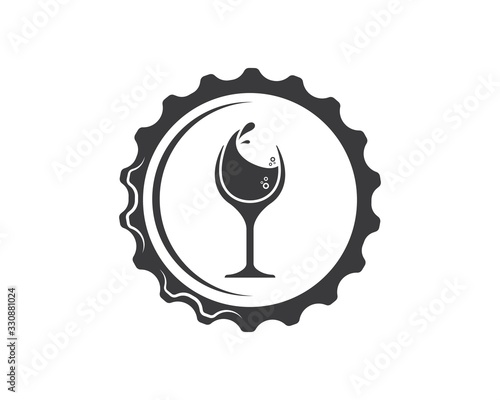 bottle cap icon logo vector