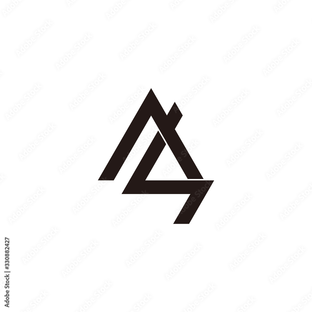 abstract letter as simple arrow geometric overlap line logo vector abstract letter as simple arrow geometric overlap line logo vector