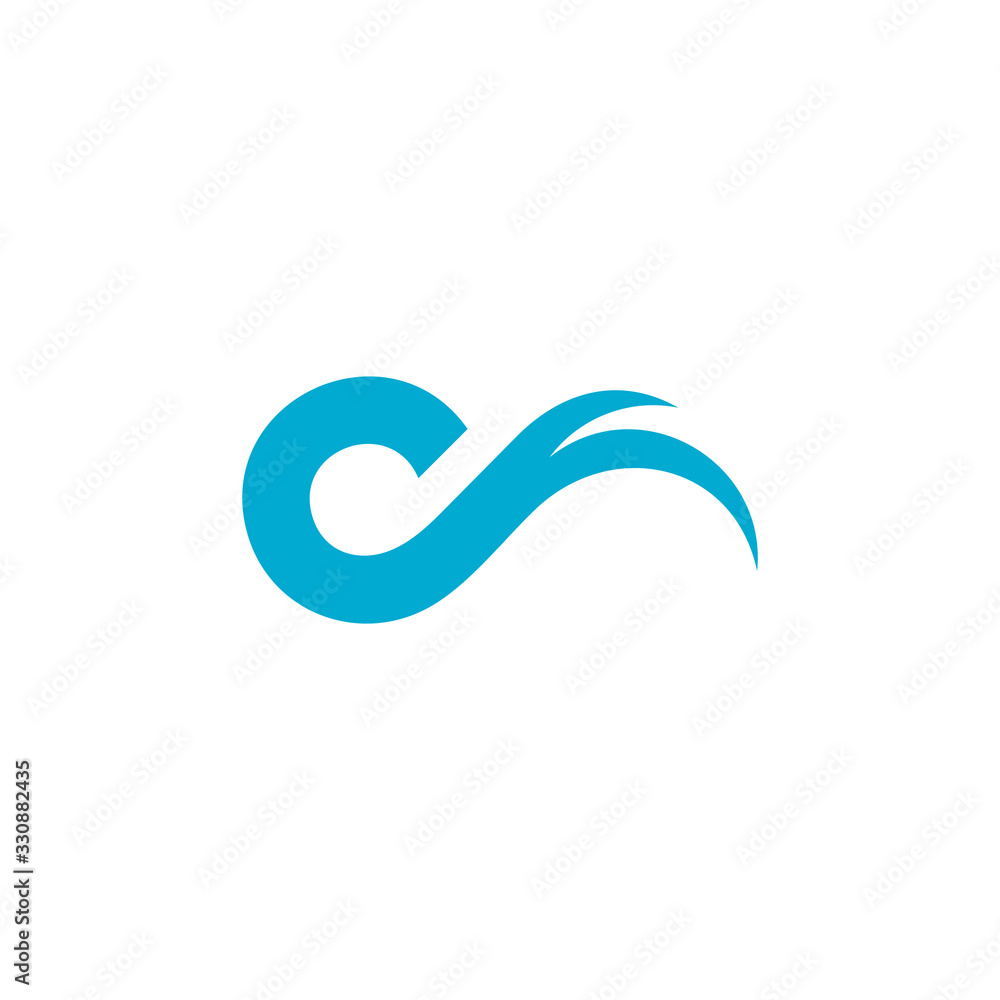 simple geometric motion waves letter c logo vector simple geometric motion waves letter c logo vector
