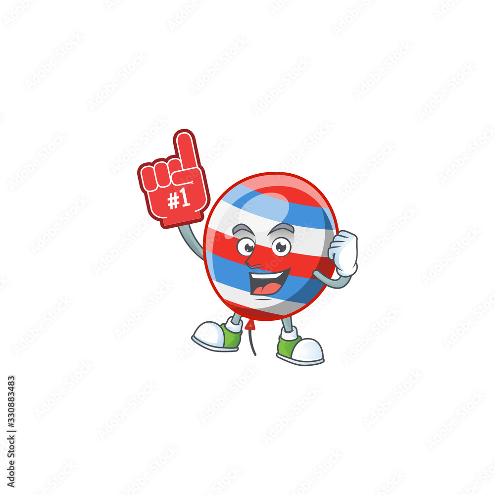 Independence day balloon presented in cartoon character design with Foam finger Independence day balloon presented in cartoon character design with Foam finger