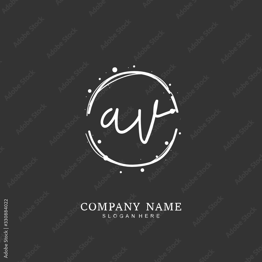 Handwritten initial letter A V AV for identity and logo. Vector logo template with handwriting and signature style. Handwritten initial letter A V AV for identity and logo. Vector logo template with handwriting and signature style.