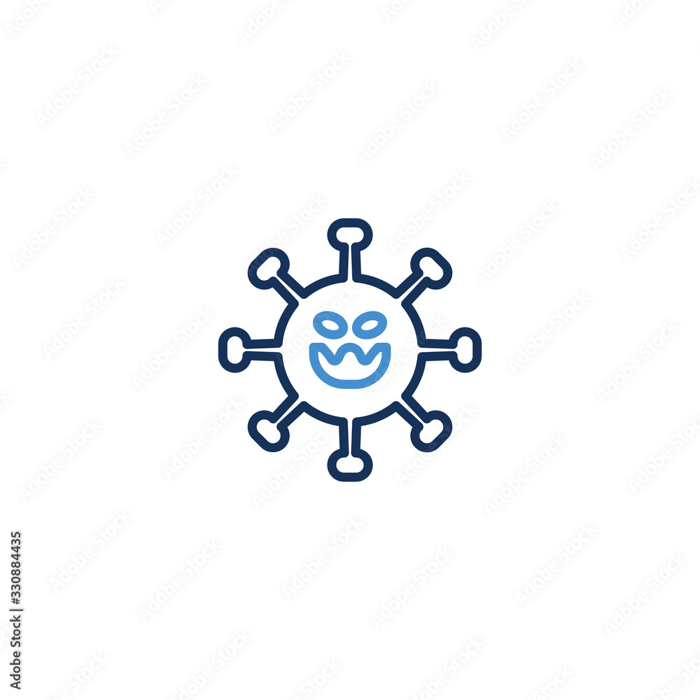 Icon Thin line blue color , Coronavirus icon set for infographic or website. New epidemic (2019-nCoV). Safety, health, remedies and prevention of viral diseases. Isolation. Vector illustration graphic