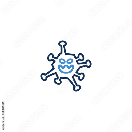 Icon Thin line blue color , Coronavirus icon set for infographic or website. New epidemic (2019-nCoV). Safety, health, remedies and prevention of viral diseases. Isolation. Vector illustration graphic