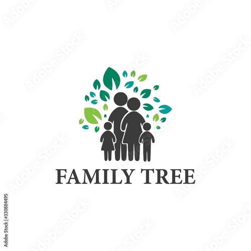 Family Tree Logo Vector and Human
