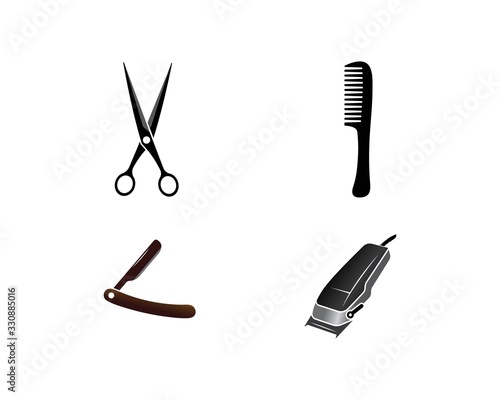 barbershop logo  icon set for bussines vector template