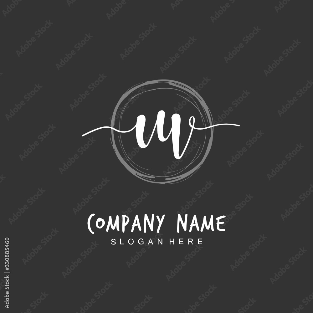 Handwritten initial letter U V UV for identity and logo. Vector logo template with handwriting and signature style. Handwritten initial letter U V UV for identity and logo. Vector logo template with handwriting and signature style.