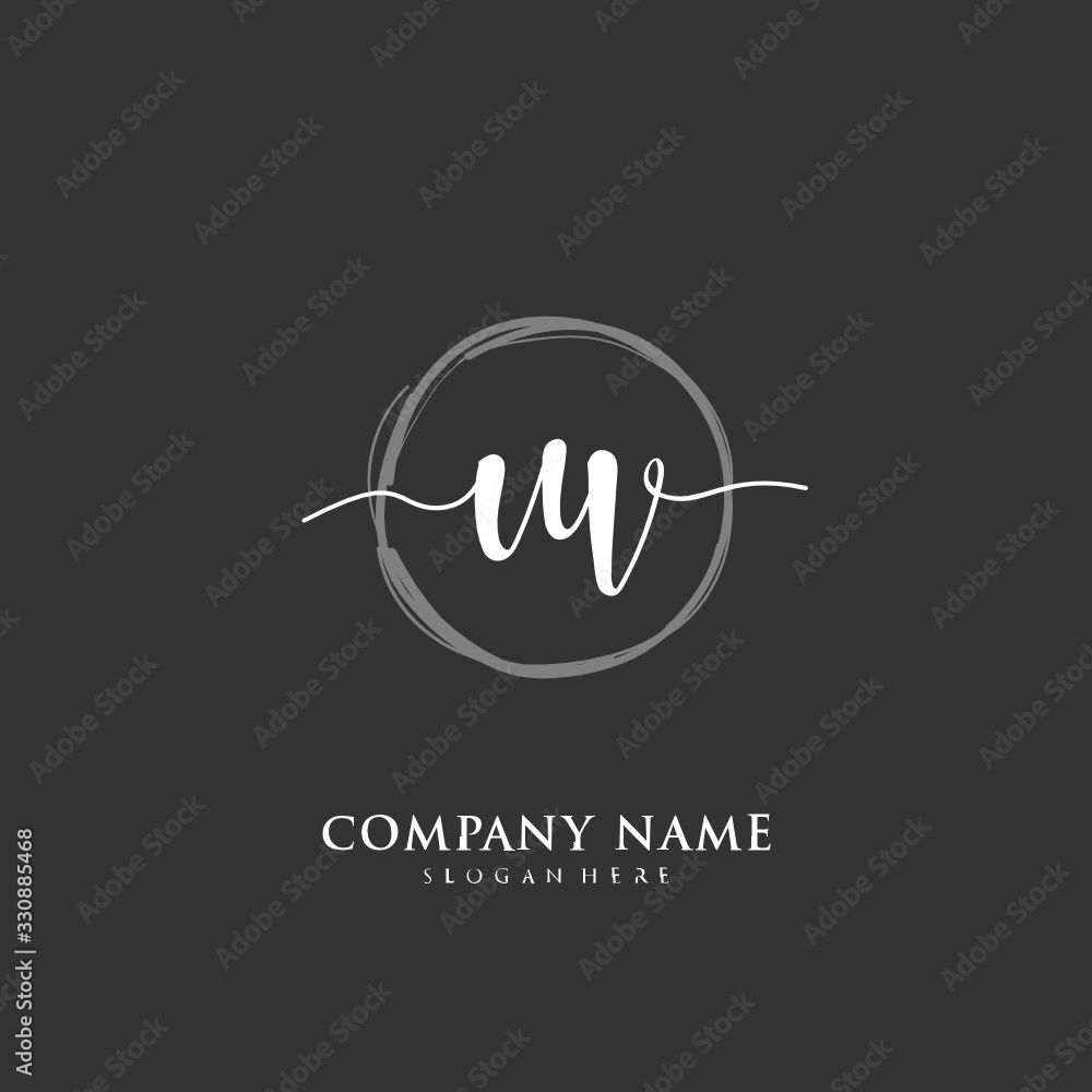 Handwritten initial letter U V UV for identity and logo. Vector logo template with handwriting and signature style. Handwritten initial letter U V UV for identity and logo. Vector logo template with handwriting and signature style.
