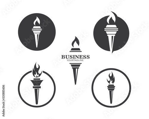 torch logo icon illustration vector design