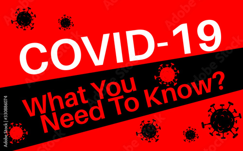 COVID-19 What you need to know? text. Official name for Coronavirus - COVID-19. Vector illustration.
