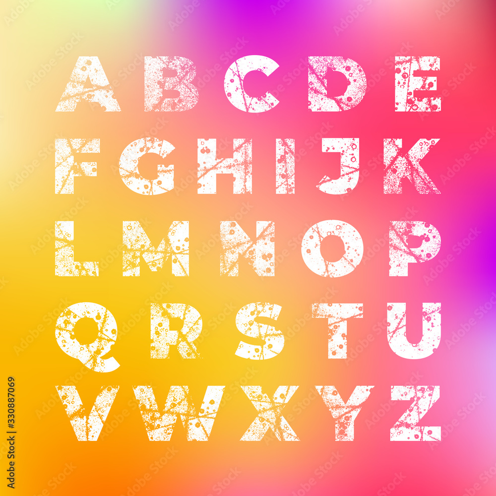 Stockvector Grunge alphabet font. Abstract handmade sans serif typeface ...